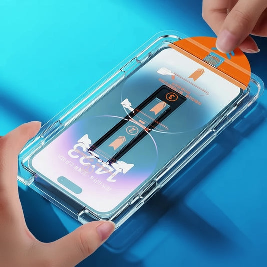 Herdet glass med fettavvisende belegg – klar og støvfri beskyttelse til iPhone 11-17 Pro Max